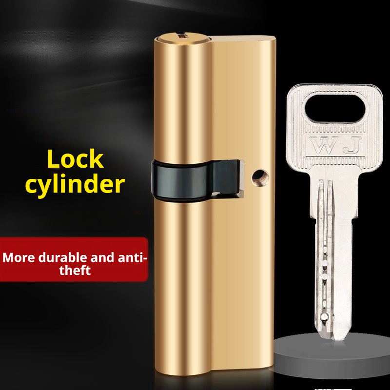Home Security Bundle - Durable Security Brass Door Cylinder, Offset