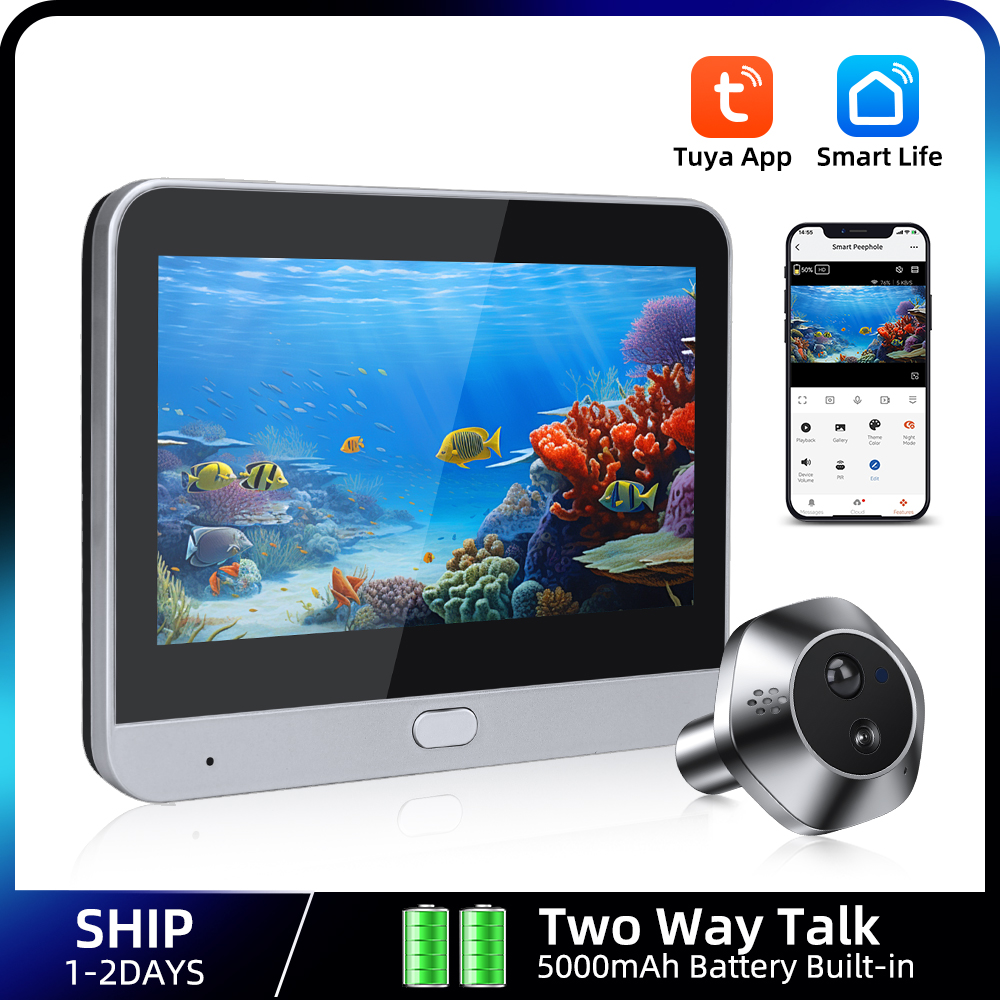 Home Security Doorbell Camera - 1080P WiFi Peephole Tuya Smart Peephole