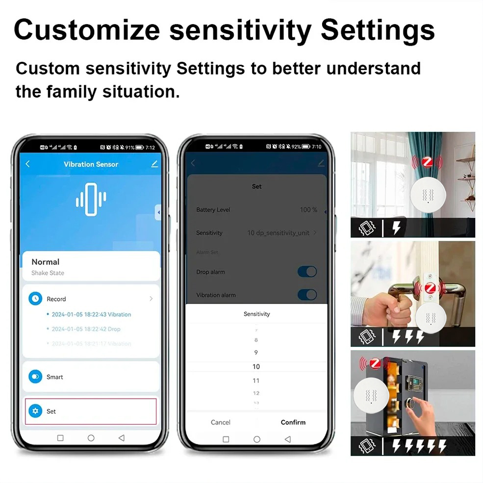 Tuya Zigbee Smart Vibration Se - Home Security With Alarm review and price