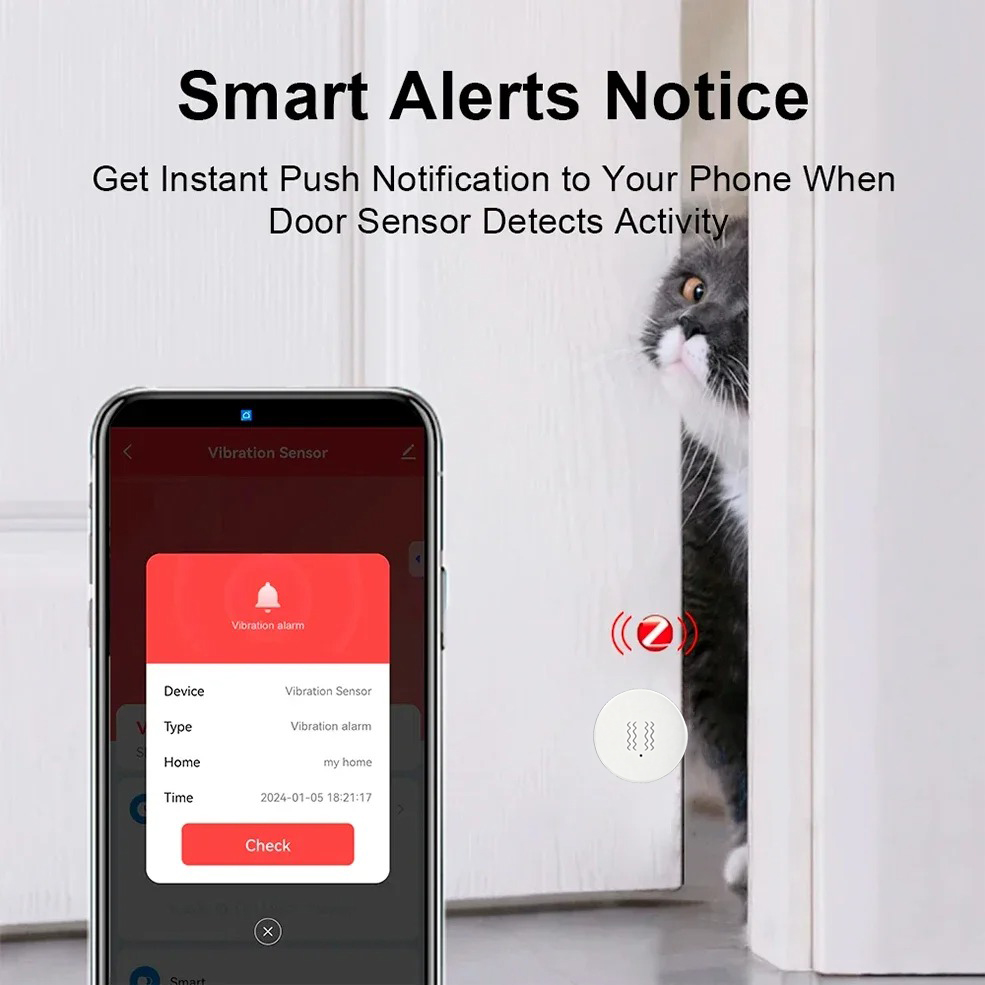Tuya Zigbee Smart Vibration Se - Home Security With Alarm review and price