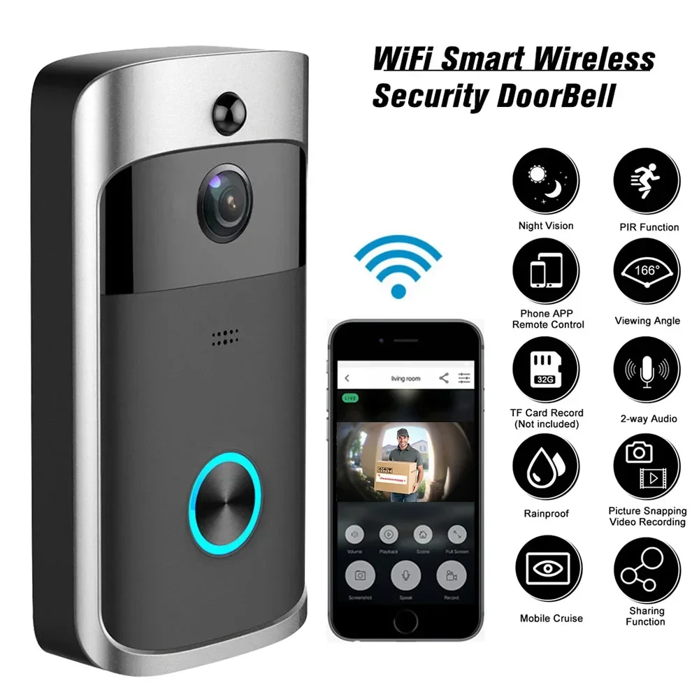 720P HD Smart Home Wireless WI - Home Security Bell review and price